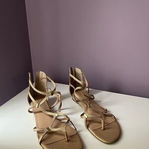 Elegant Gold Strappy Sandals